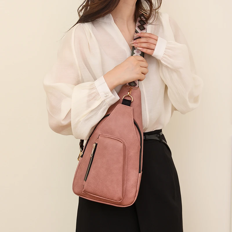 Nuova borsa da donna in pelle PU marsupio borsa da donna di alta qualità autunno grande capacità solido marsupio Casual Versatile tasca