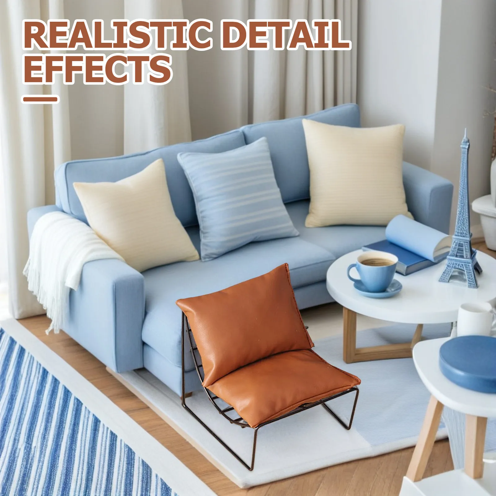 

Miniature Chair Alloy Mini House Accessories Mini Furniture Decoration Realistic Kids Pretend Play Dollhouse