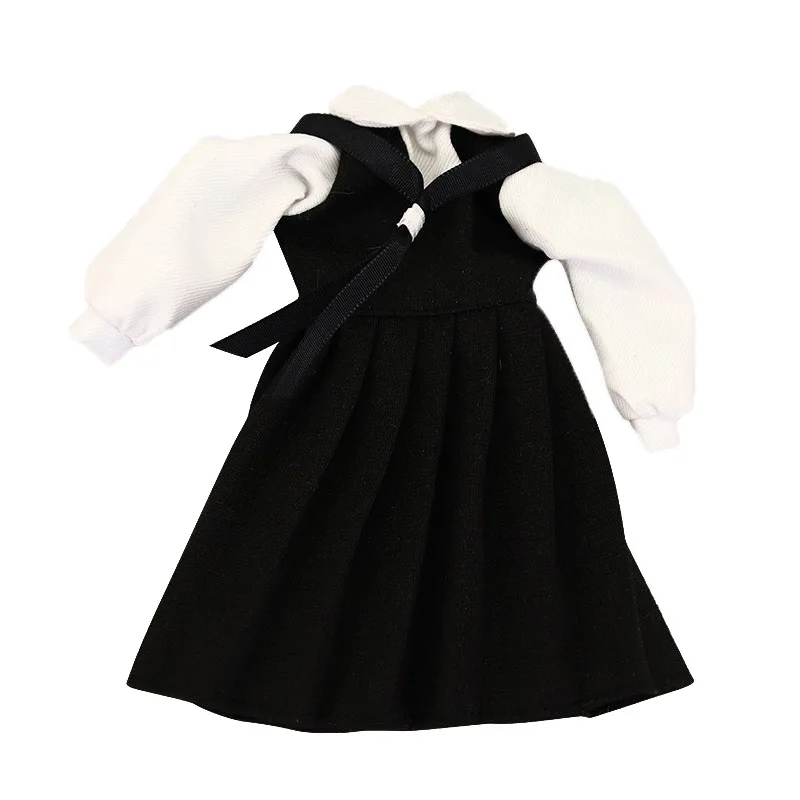 Black Skirt for 30cm Doll Clothes Suit with Tie Overalls Fit To Bythle Doll Accessories Dress Up Toy