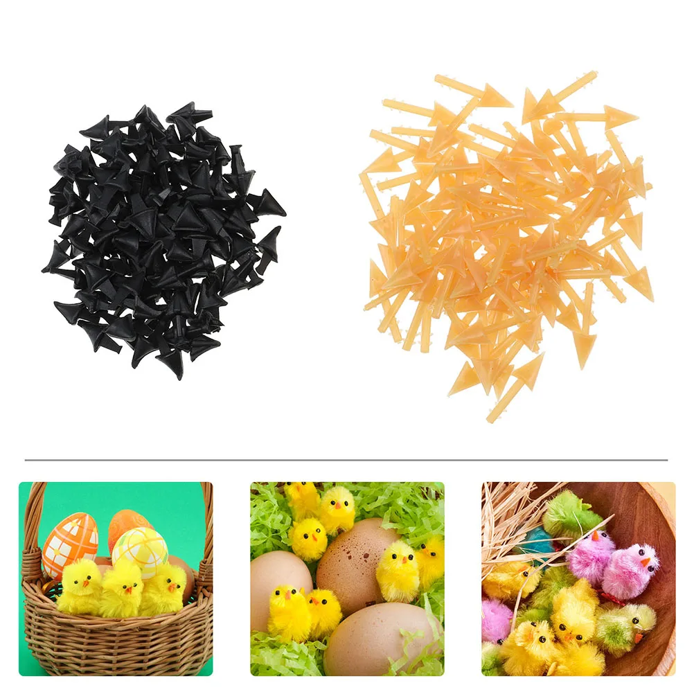 

140pcs Duckbill Plug-In Craft Accessories For Kids Diy Plastic Chick Beak Bird Animal Making Creative Fake Bird Beak Inserts