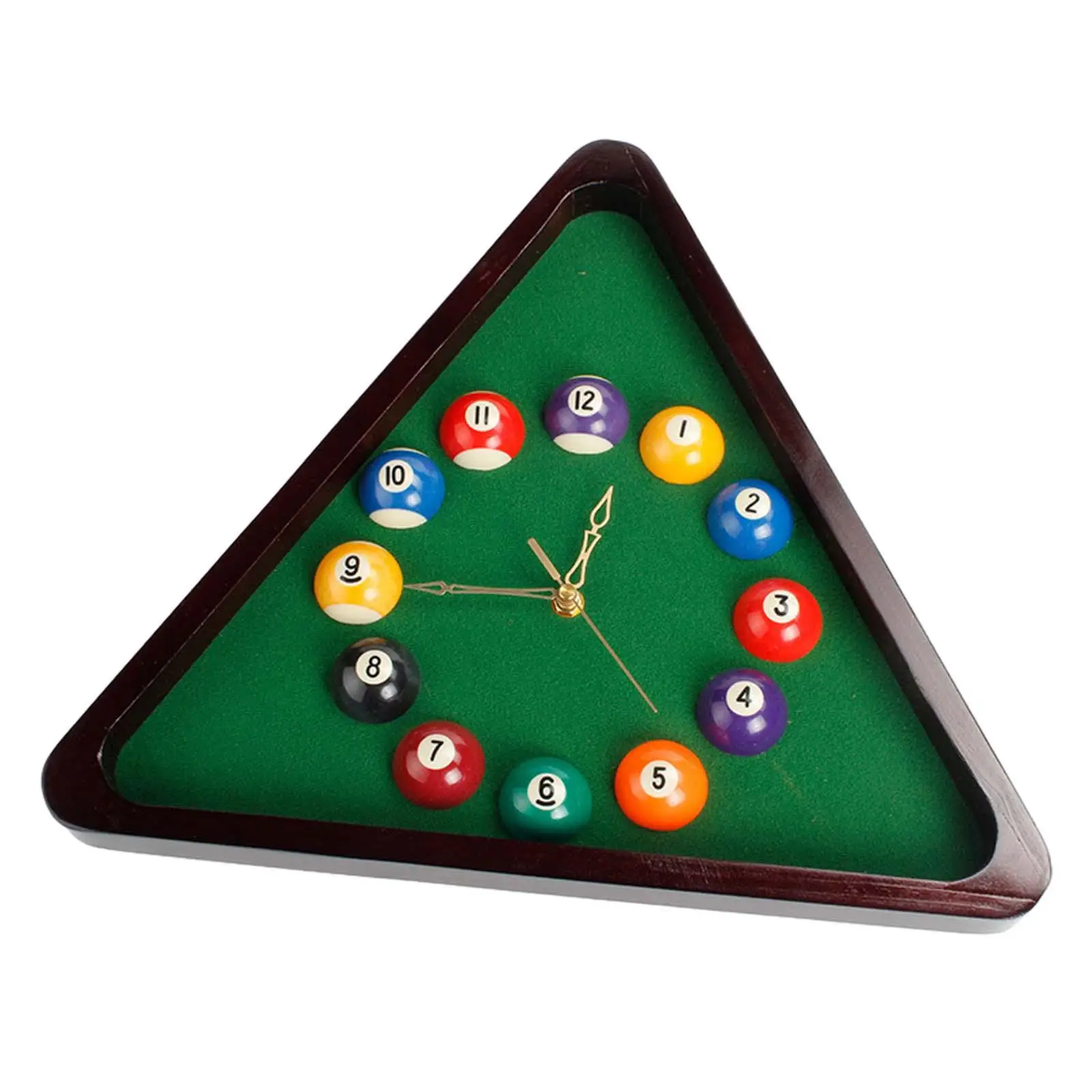 Billiards Theme Wall Clock Wood Frame Decorative Stylish Battery Powered for Guest Room Sturdy Easily Install Multipurpose