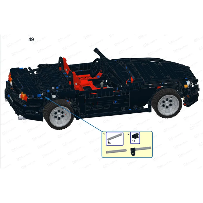 

MOC-24500Classic Black S2000 AP2 Convertible Racing Car Building Block Model 1649 Parts MOC Creative Boy Children's Birthday Toy