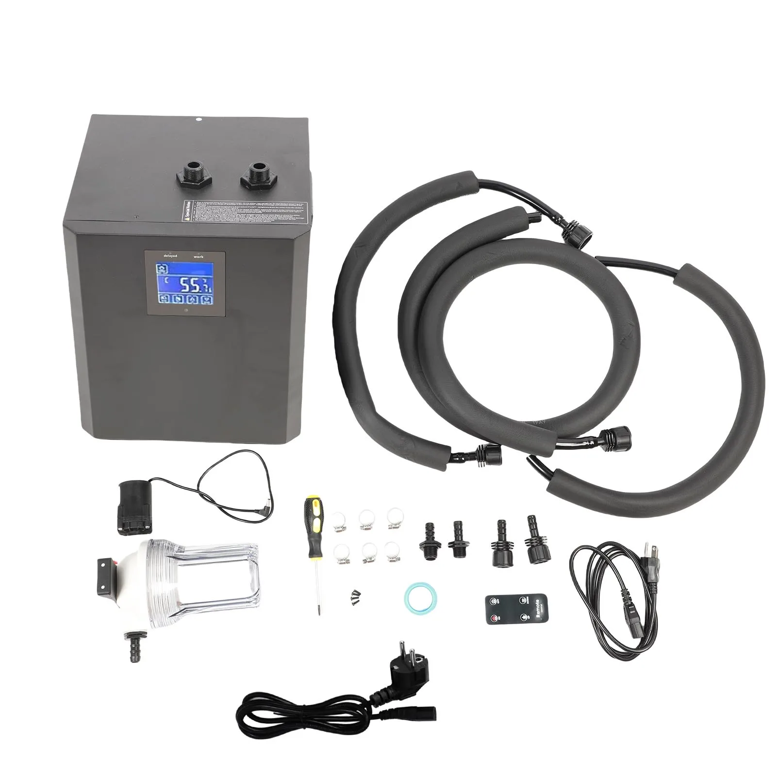 1/3 Horsepower Water Chiller Kit Bathtub Water Cooler System for Ice Bath LCD Touch Screen Remote Control