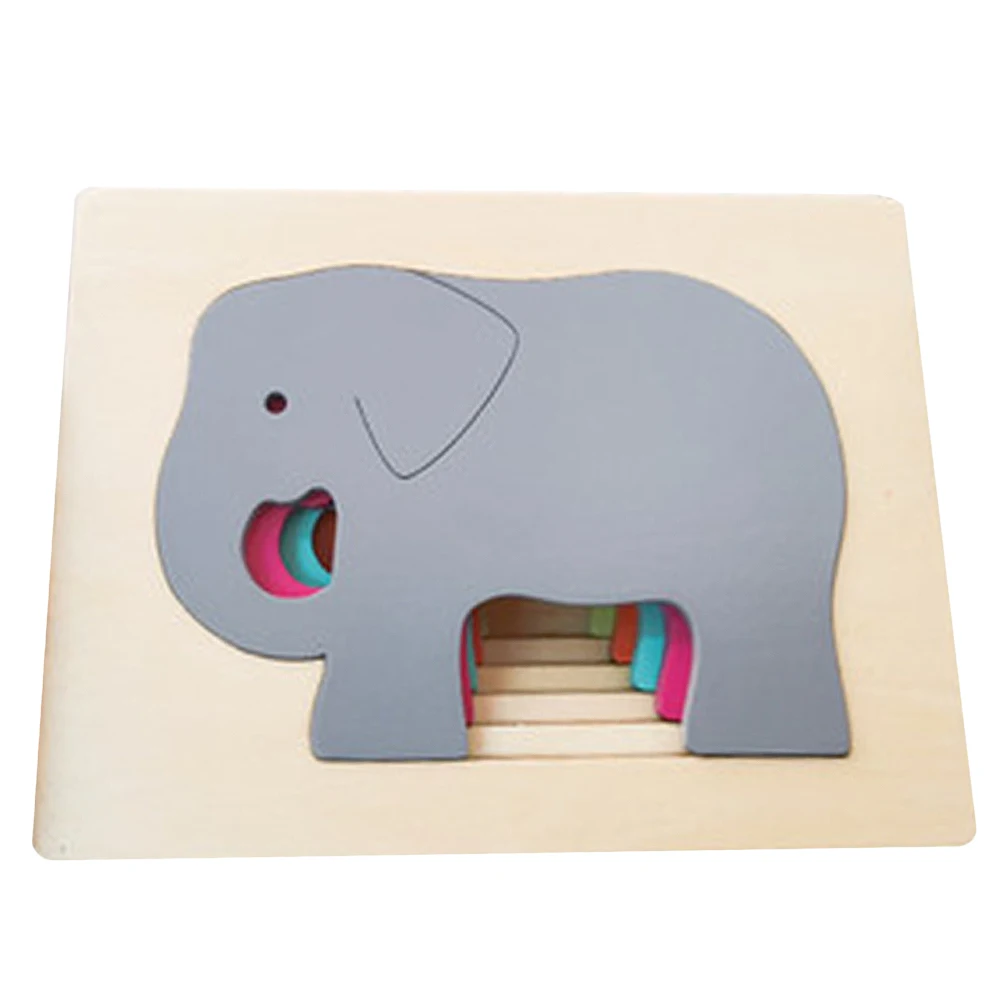 Rompecabezas de animales de madera para niños, juego a juego, juguetes, rompecabezas para niños, clasificación de colores, aprendizaje sensorial, divertido