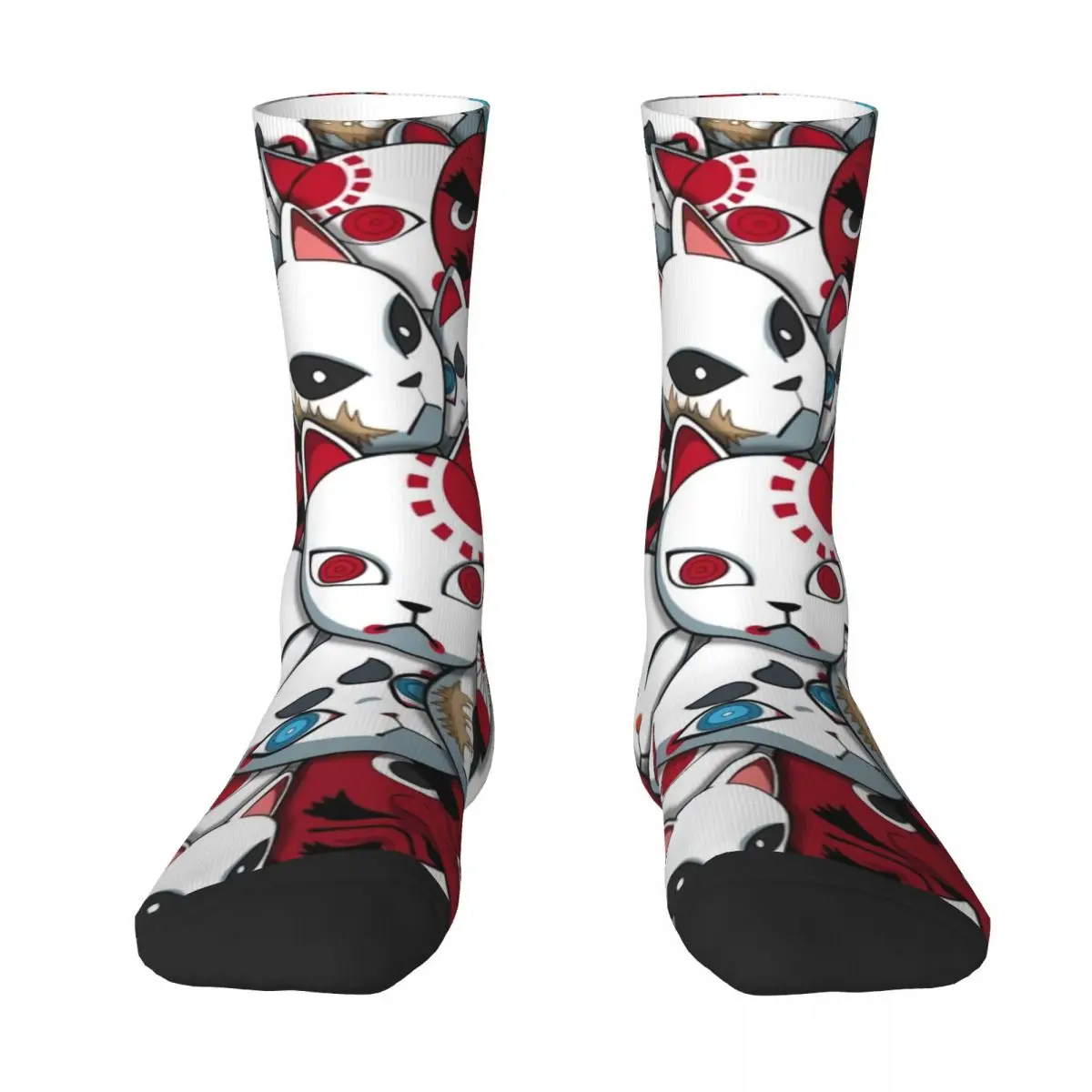 Demons Masks Socks Spring Anime Print Stockings Kawaii Men High Quality Socks Graphic Cycling Anti Skid Socks