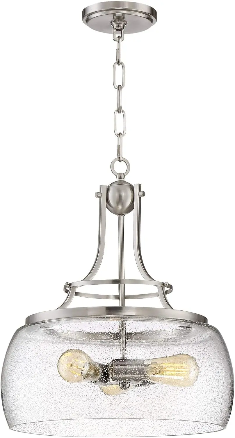 Franklin Iron Works Charleston Satin Nickel Pendant Chandelier 16