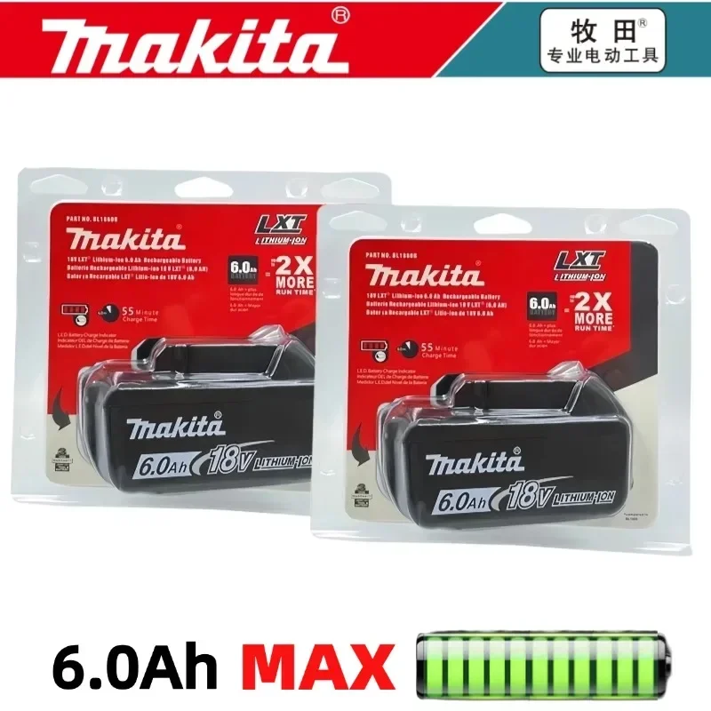 Original mit Ladegerät BL1860 Wiederaufladbare Batterie 18V 6,0Ah Lithium-Ionen für Makita 18V Akku 6Ah BL1850 BL1880 BL1860B LXT400