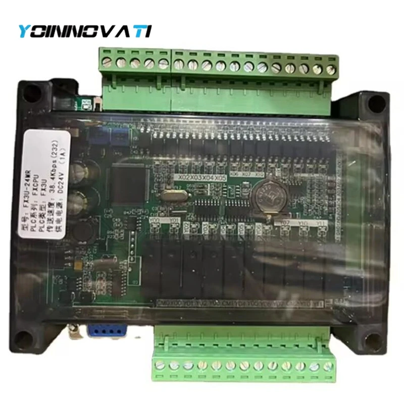 FX3U-24MR FX3U-24MT PLC industrial control board 14 input 10 output 6AD 2DA with 485 communication and RTC