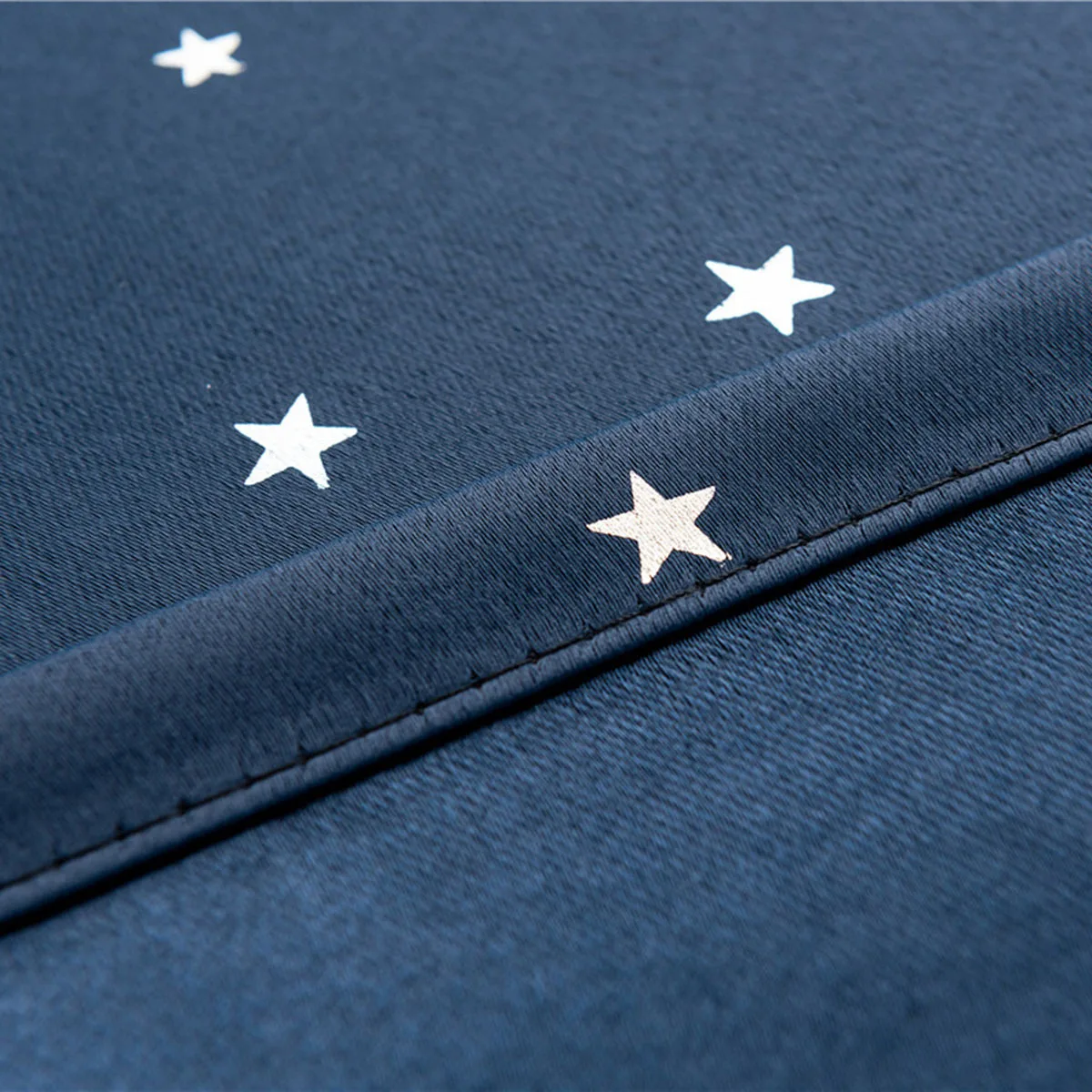 

1Pcs Thickened Blackout Curtain 90x150cm Navy Silver Star Design No Punch Needed Easy Mount Tape for Bedroom Kids Room