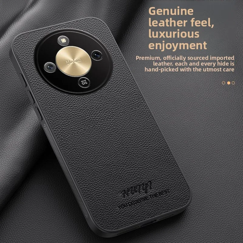 حافظة لهاتف Honor X9D جديدة للأعمال من الجلد العادي غطاء مغناطيسي مضاد للسقوط غطاء مضاد للسقوط لهاتف Honor X70 ممتص للصدمات Funda