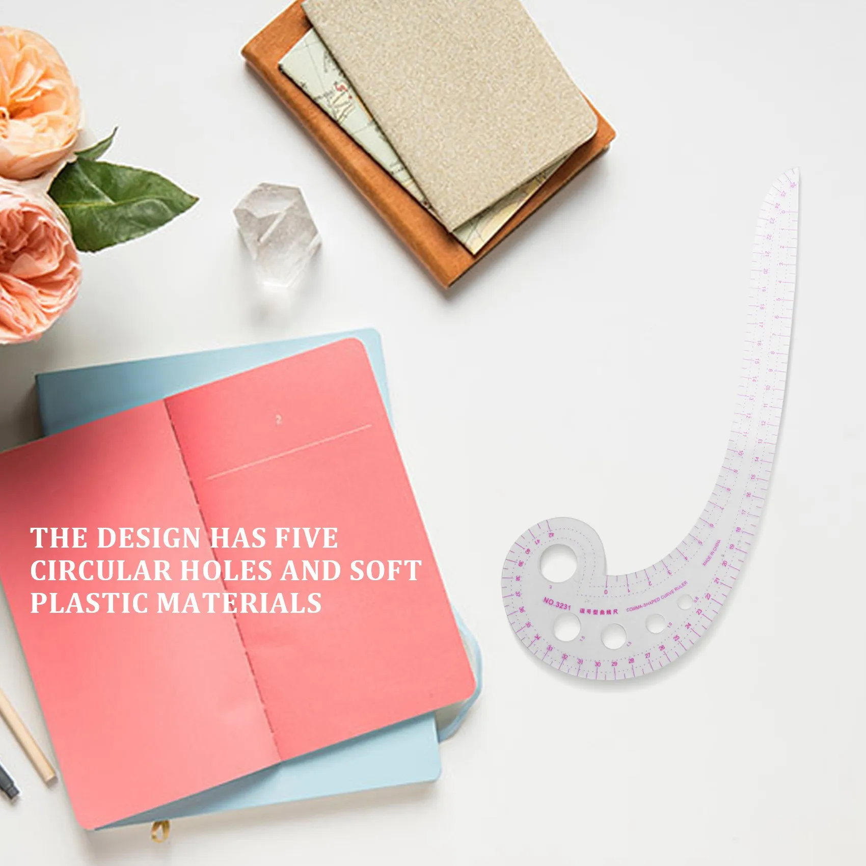 

A80X-SODIAL(R) 11,8 дюйма, пластиковая прозрачная французская кривая линейка в форме чамы, шлицевая