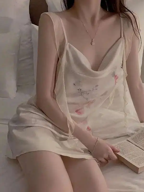 หวานสําหรับผู้หญิงพิมพ์ตาข่ายริบบิ้นBacklessแฟชั่นจีบคอชุดฤดูร้อนสไตล์นิวอิงแลนด์เสื้อผ้าอินเทรนด์XR67