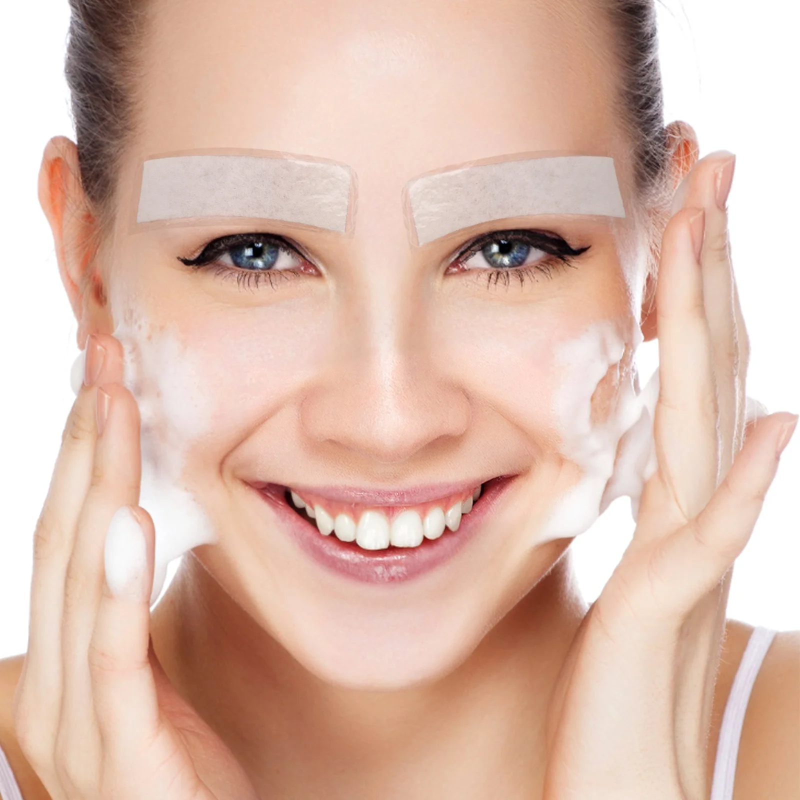 Parches de tela para cejas de 20 piezas, cubiertas de cejas no tejidas transpirables impermeables para rutina de maquillaje y cuidado de cejas post-tratamiento