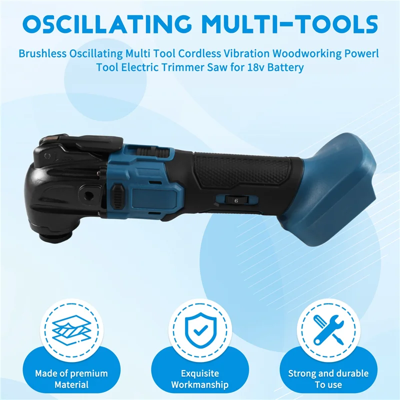ABKJ-Brushless Oscillating Multi Tool Cordless Vibration Woodworking Powerl Tool Electric Trimmer Saw For  18V Battery