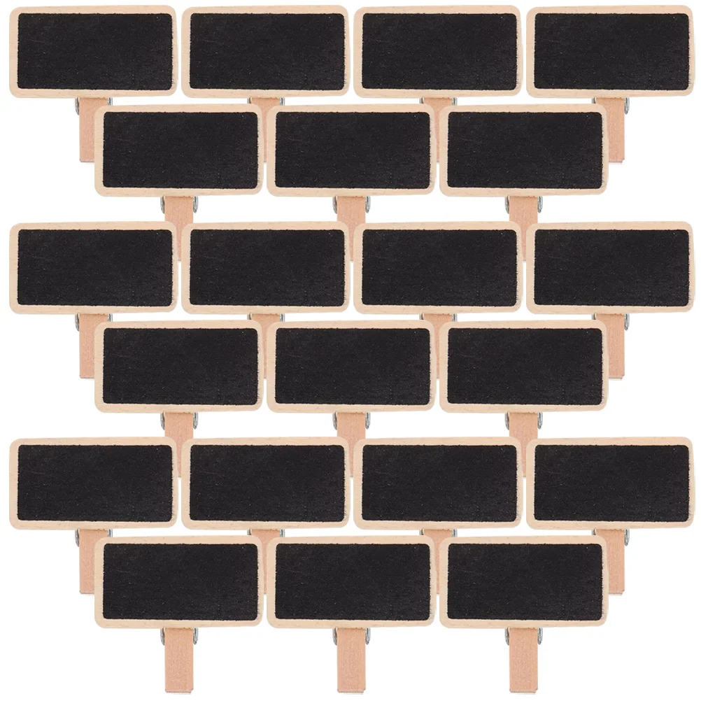 50Pcs Mini Chalkboard Signs Small Wooden Chalkboard Clip Food Label Clips Message Board Clamps for Party Kitchen