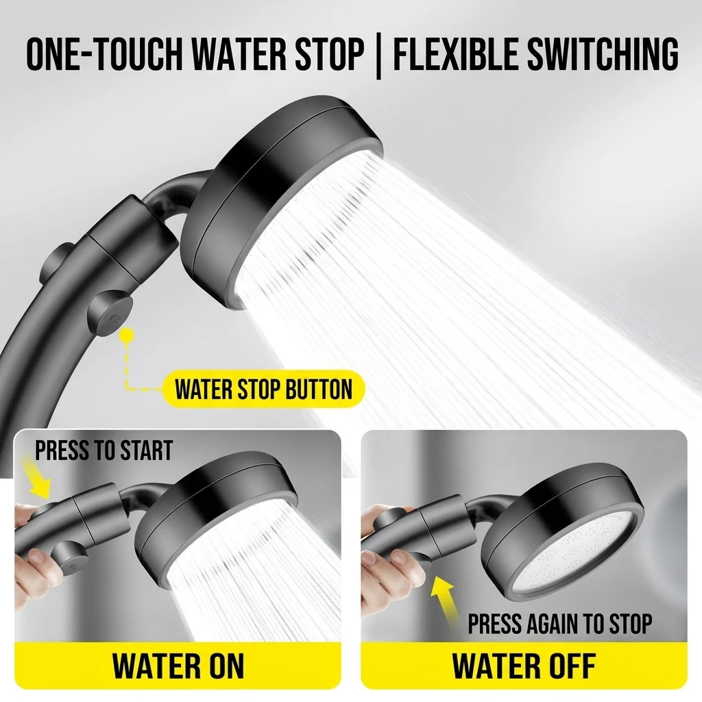 Dual Modes Oscillating Shower Head - One Device Endless Refreshment for Home Hygiene And Comfort image 5