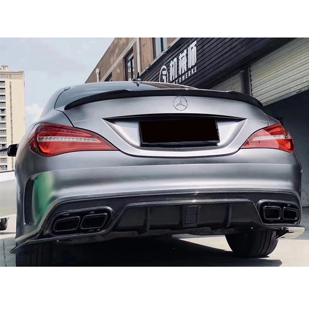 

2013-2019 FRP Forged carbon For Mercedes-Benz CLA W117 C117 FD Style Carbon Fiber Rear Spoiler Trunk Wing