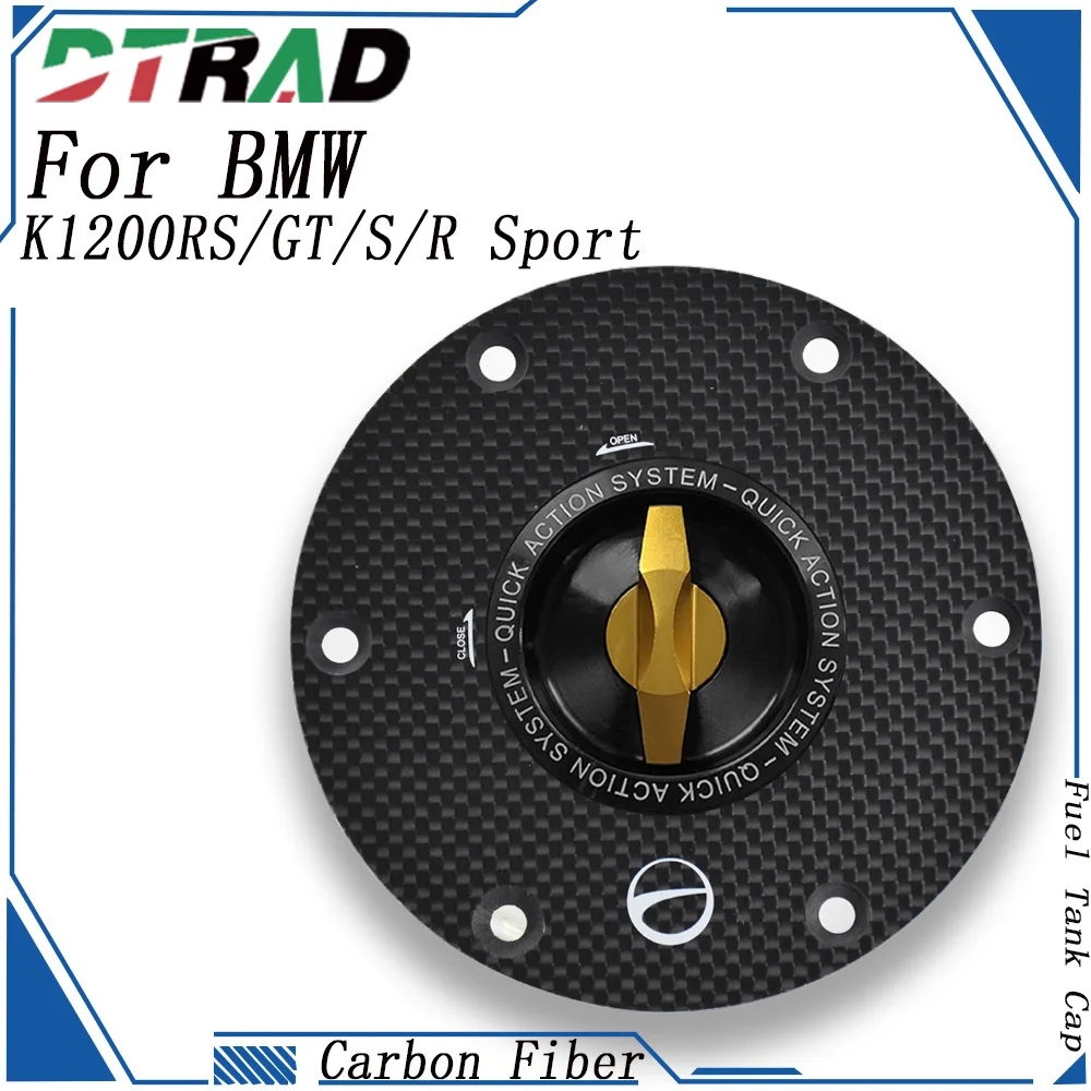 

For BMW K1200RS/K1200GT/K1200R Sport/K1200S Carbon Fiber Keyless Fuel Tank Cap Motorcycle Key Plug Quick Action Gas Oil Cap