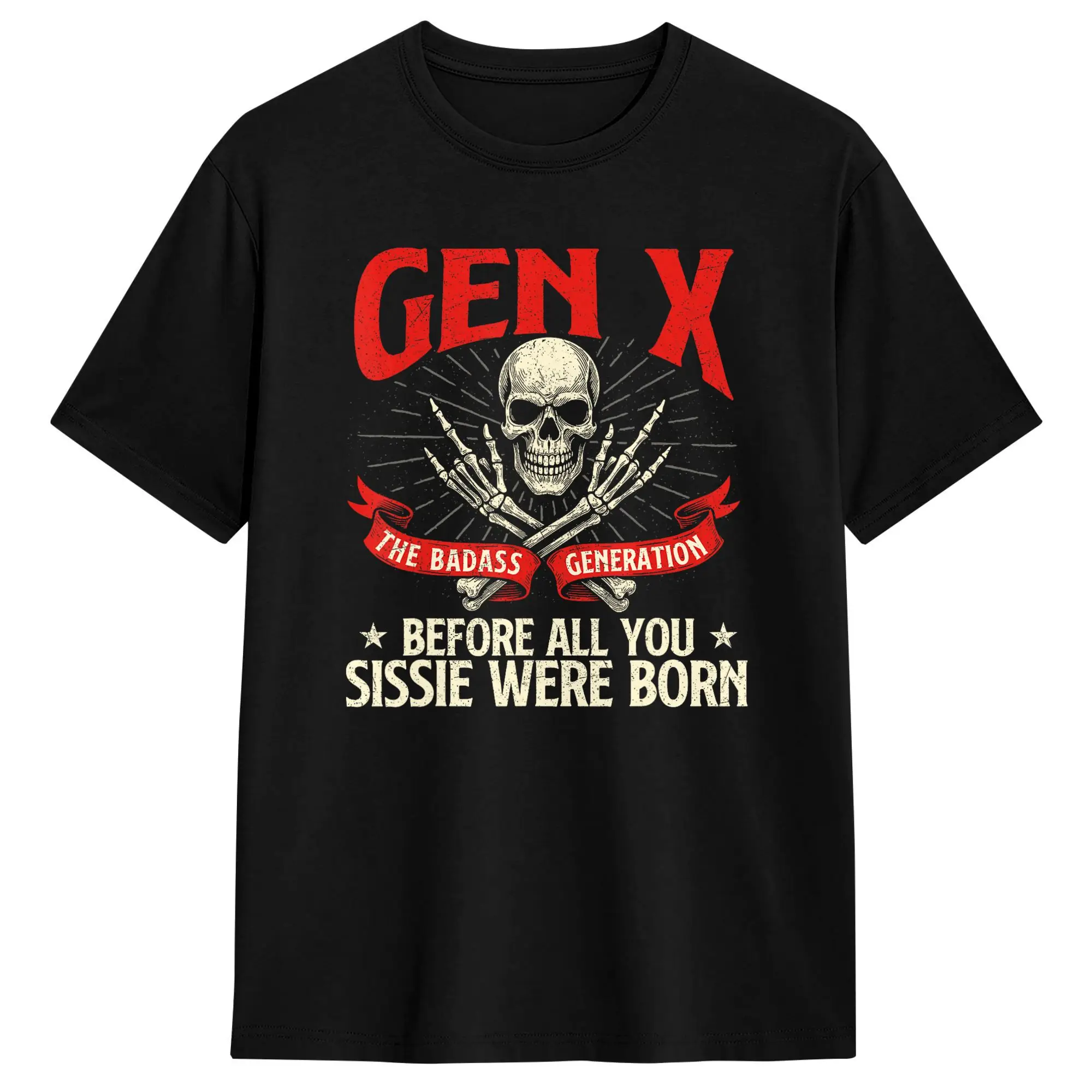 Harajuku T-Shirt Beach Gen X The Badass Generation Fashion T Shirts  Pure Cotton Tshirt for Men's Classic Short Sleeve Clothes