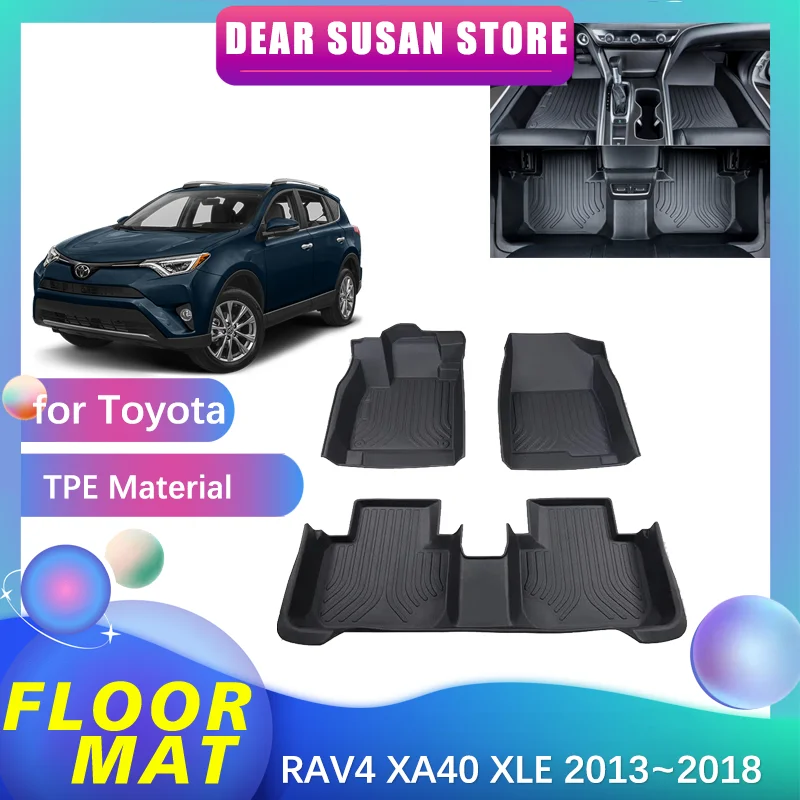 

Car Floor Mat for Toyota RAV4 XA40 XLE LE 2013~2018 Foot TPE Liner Storage Carpet Pad Custom Waterproof Cover Rug Accessories