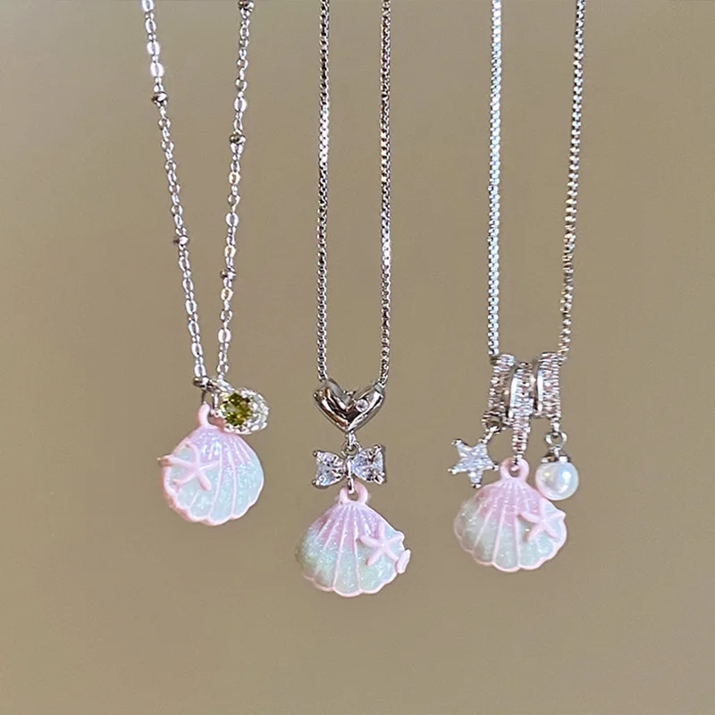 Hell Bow Choker Pink Lightweight Elegant Unique Alloy Chain Delicate Pendant Necklace for Women