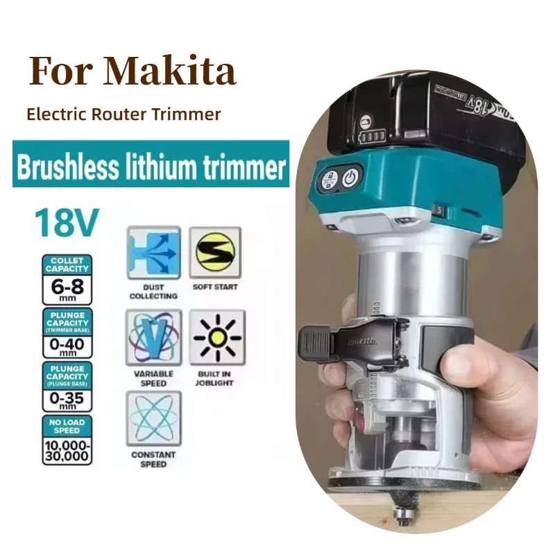 For Makita DRT50 Cordless Trimmer Rechargeable Trimming Woodwork Engraving Machine Machine Brushless Slotting Tool Milling