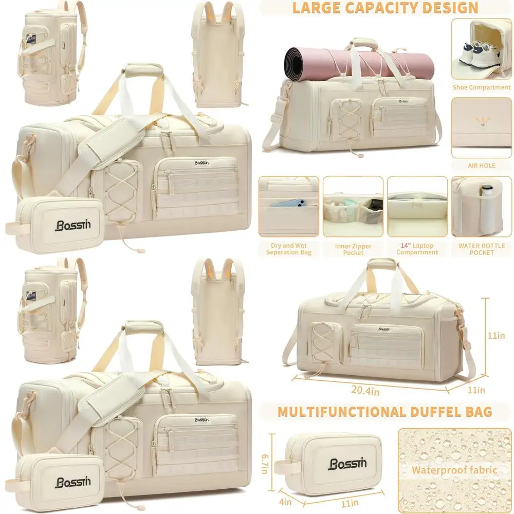 

45L Unisex Travel Sports Duffle Bag with Shoe Compartment for Gym & Weekend Trips