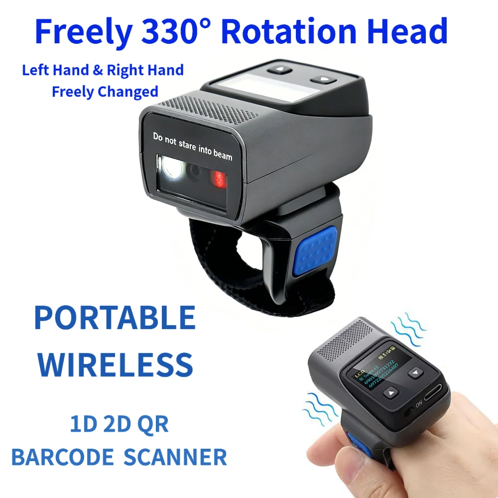 

2D Bluetooth Wireless Barcode Scanner Handheld QR Code Scanning Gun for Supermarket