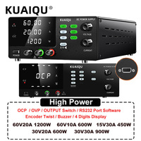 KUAIQU Large Voltage Programmable Bench DC Power Supply ,60V 10A,30V 30A, 15V 30A, With  OCP OVP, OUTPUT Swith, RS232 Software