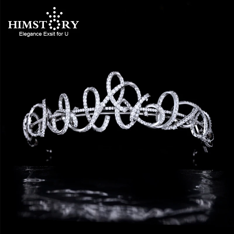 

Himstory Personality Twine Bind Tiaras Crown Cubic Zirconia Wedding Bridal Headpiece CZ Accessories