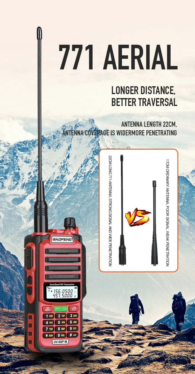 Tri-Power Baofeng UV-68 PRO MAX V2 Walkie-Talkie, 10W Hochleistungs-711-Antennen-Funkgerät Zweiwege-Funkgerät mit Großer Reichweite Typ-C Schnellladung – Detail 4