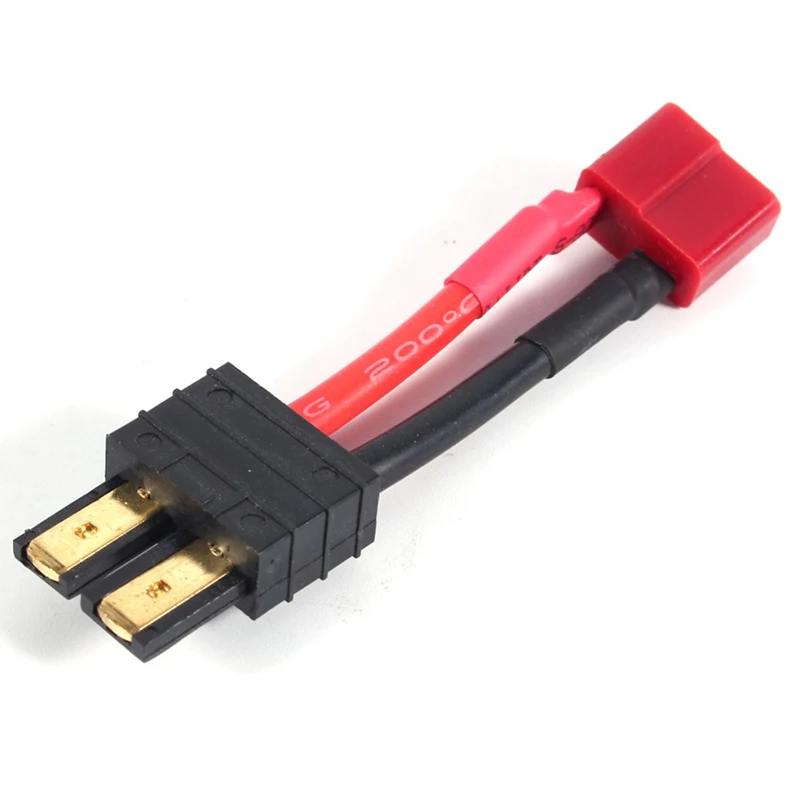 10 PCSTRX 12AWG 100mm Charge Wire Adapter Female to Male Plastic Connector to Deans T Plug for RC Airplane Car Model with Lipo B