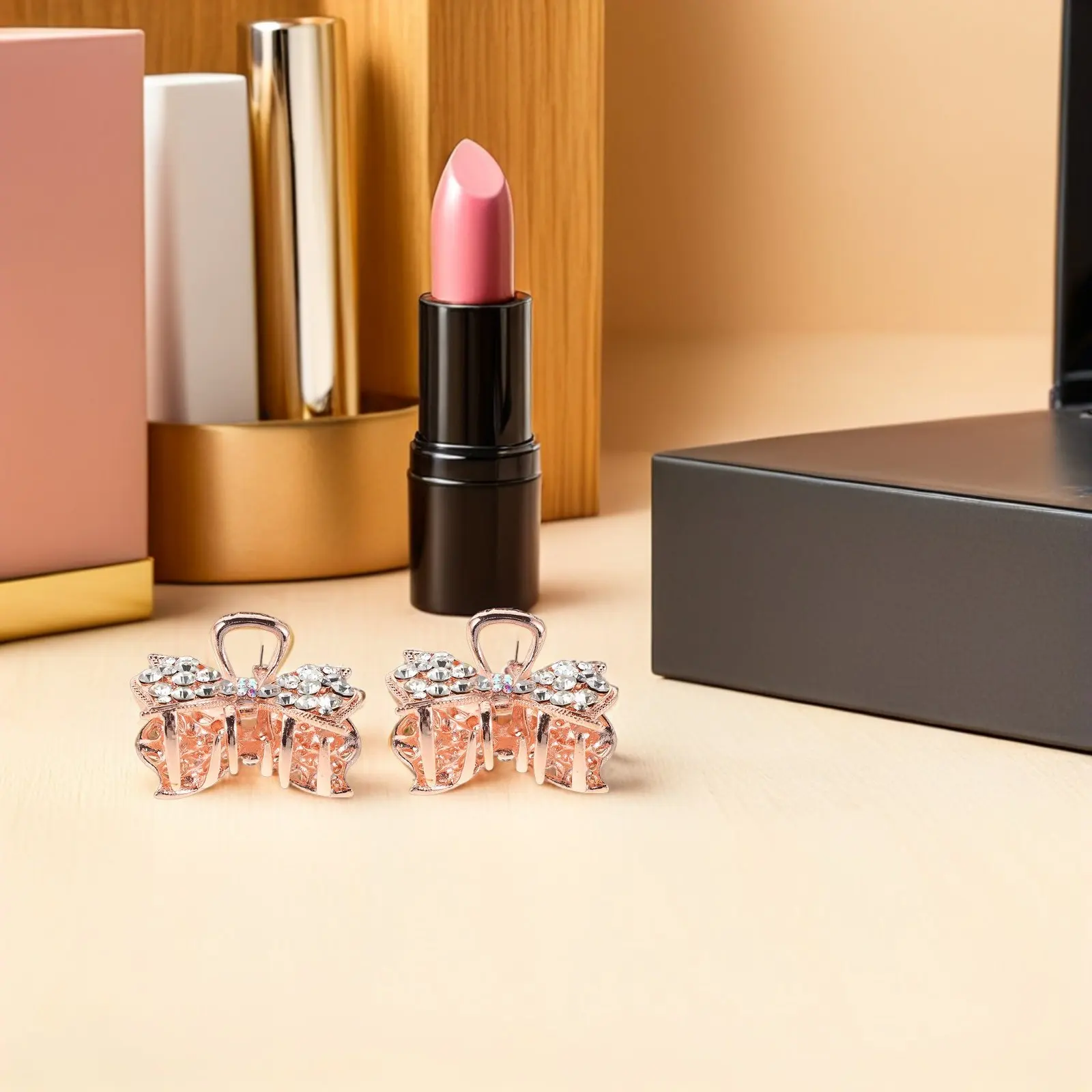 

Набор из 4 заколок-крабов для волос с бантом и стразами, стильные заколки-бантики для хвоста и кос, для женщин и девочек