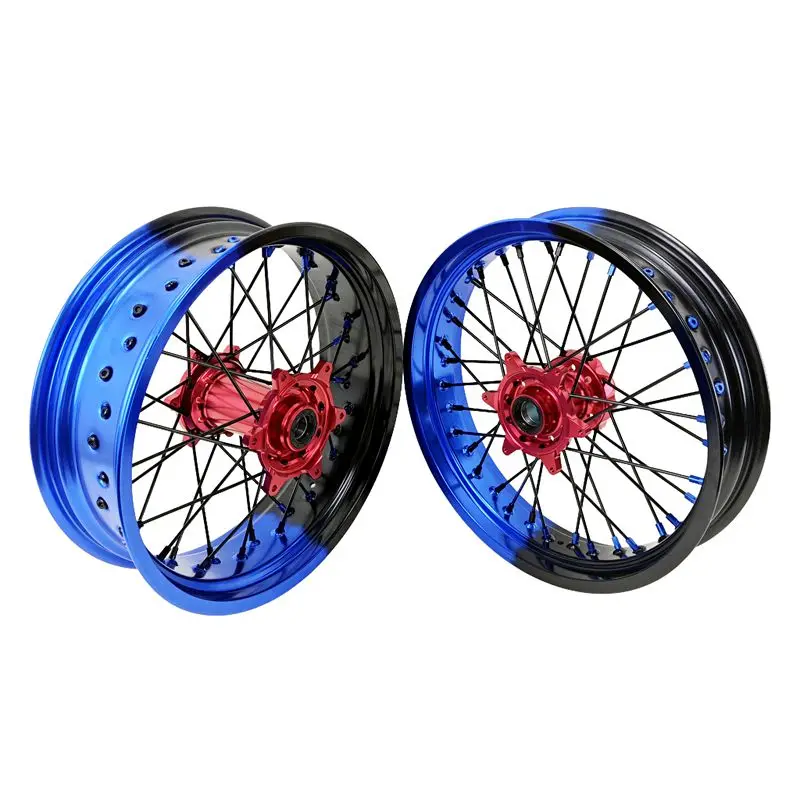 

17-дюймовые колесные диски Supermotard для Husaberg TE 300 2012 года, кованые спицевые колесные диски для супермото