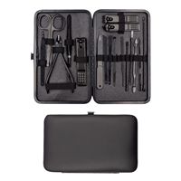 7/10/16/18pcs Nail Set Manicure Set Made of Stainless Steel in Black with Storage Case Nail Care Pedicure Tool Nail Clippers