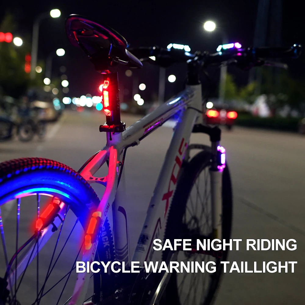 USB Rechargeable Bike Light Taillight Easy to Install 3 Modes Bicycle Light Accessories for the Bicycle