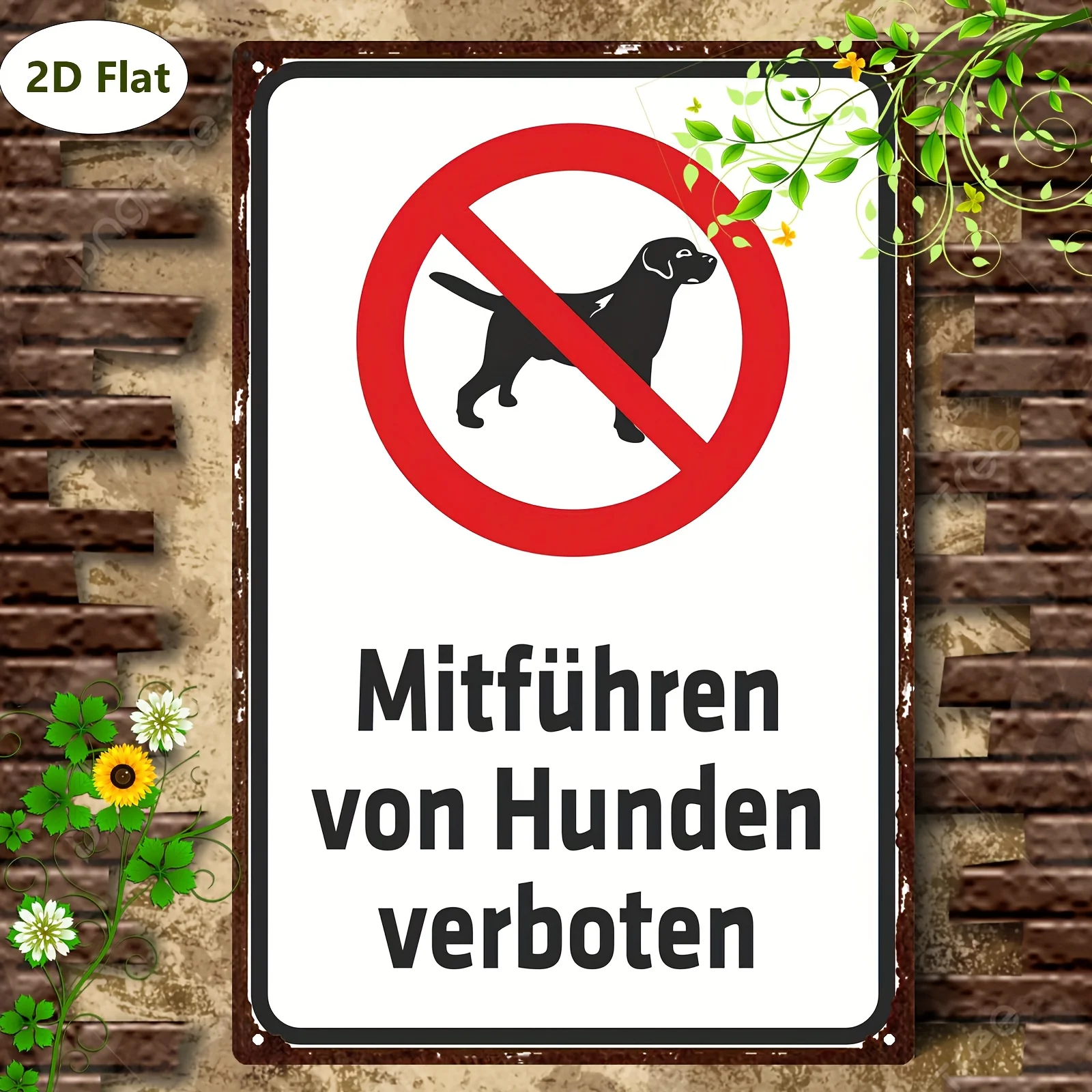 2D Flat, Decorative Sign - 1pc 2D German-Style Iron Plate, 