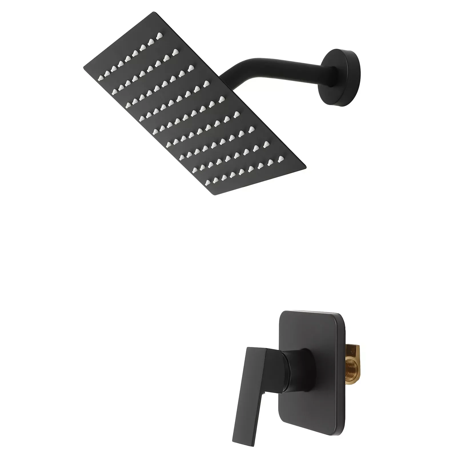 

Black 8 Shower Faucet Ensuite Bathroom Rain Shower System with Valve for Swimming Pool and Various Bathrooms