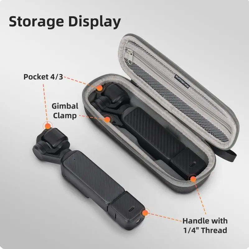 Y1UB Customize Fit Storage Box Shell For Pocket 4/3 Camera Small Accessories Bag