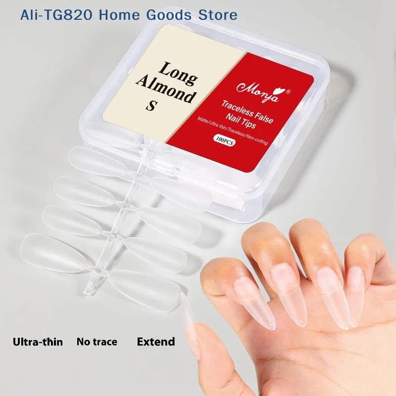 [TG820]100Pcs/box Fake Nails NO Polishing No Trace Demal Press On False Thin Nail Tips For Extension Home DIY