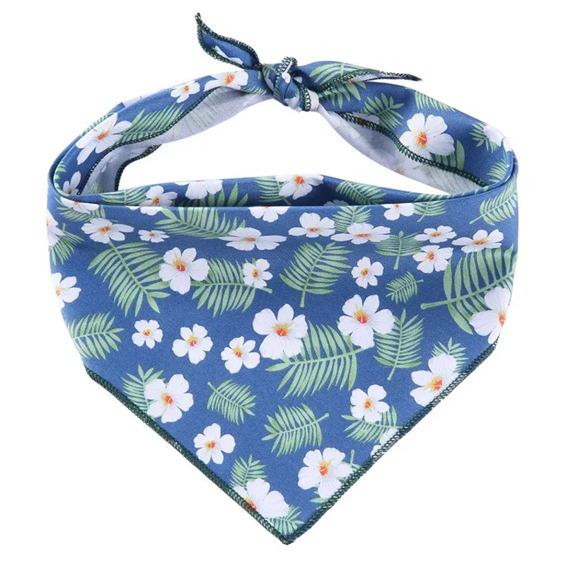 Soft Flower Pattern Pet Dog Triangle Bandana Cat Puppy Kerchief Pet Bibs Dog Accessories Pet Neckerchief Scarf Dog Saliva Towel