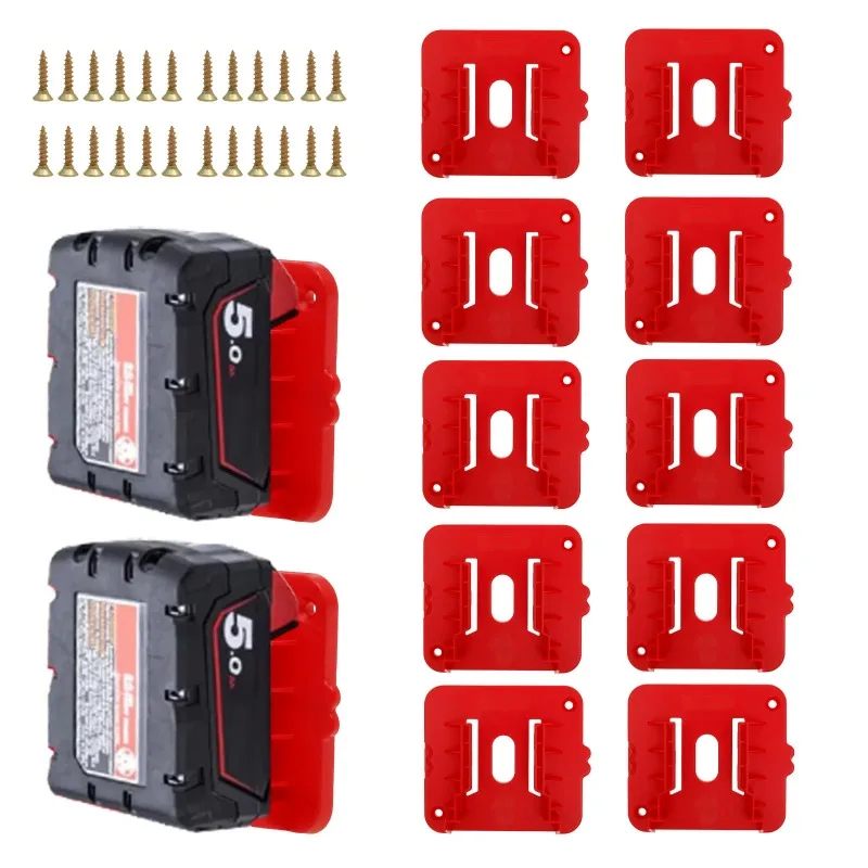 

12pcs Tool Holder Battery Holder 18V Battery Mounts Dock Holder Compatible with Milwaukee M18 for Wall High Shelf Workshop Garag