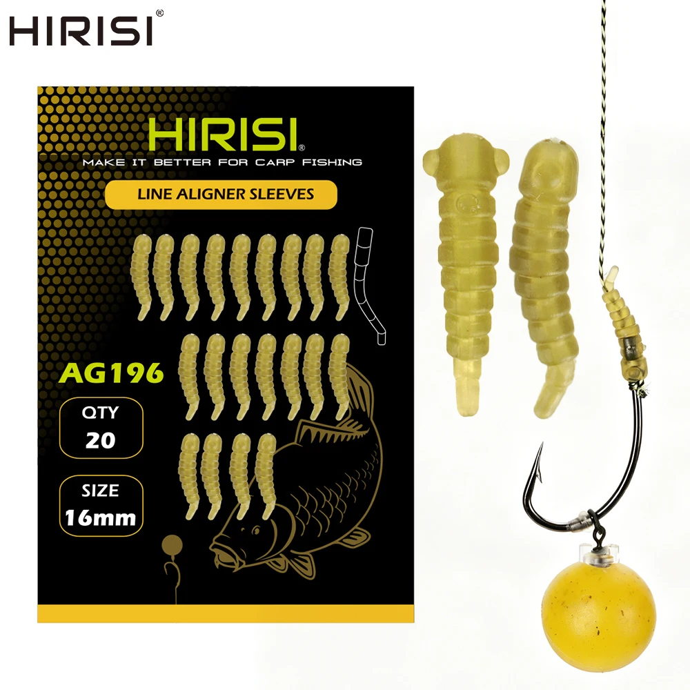 Hirisi AG196 20個入り 鯉釣り用フックキッカー カーブシャンクフックラインアライナー ヘアリグスリーブ ターミナル釣り道具アクセサリー