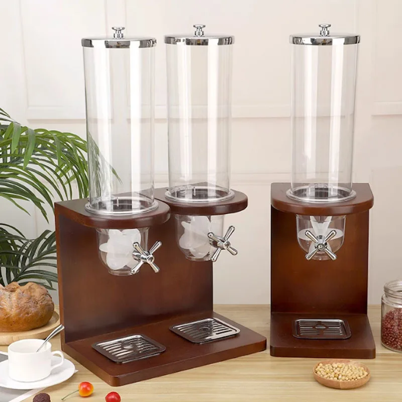 

Диспенсер для хлопьев шведского стола, резервуар для хранения зерна сиденья из цельного дерева, одноголовочный сепаратор с двойной головкой и тремя головками