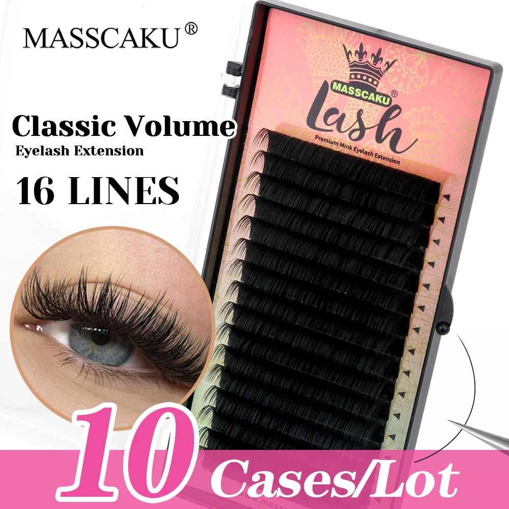 10 casi/lotto Etichetta privata personalizzata CD Curl Nero Classico Volume Lash Morbido aspetto naturale Ciglia regolari in cashmere di MASSCAKU