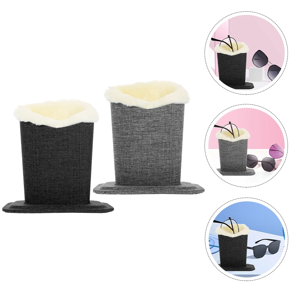 

2pcs Glasses Stand Eyeglasses Holder Sunglasses Case Desktop Base Fashion Soft Anti Scratch Storage Display For Bedroom Office