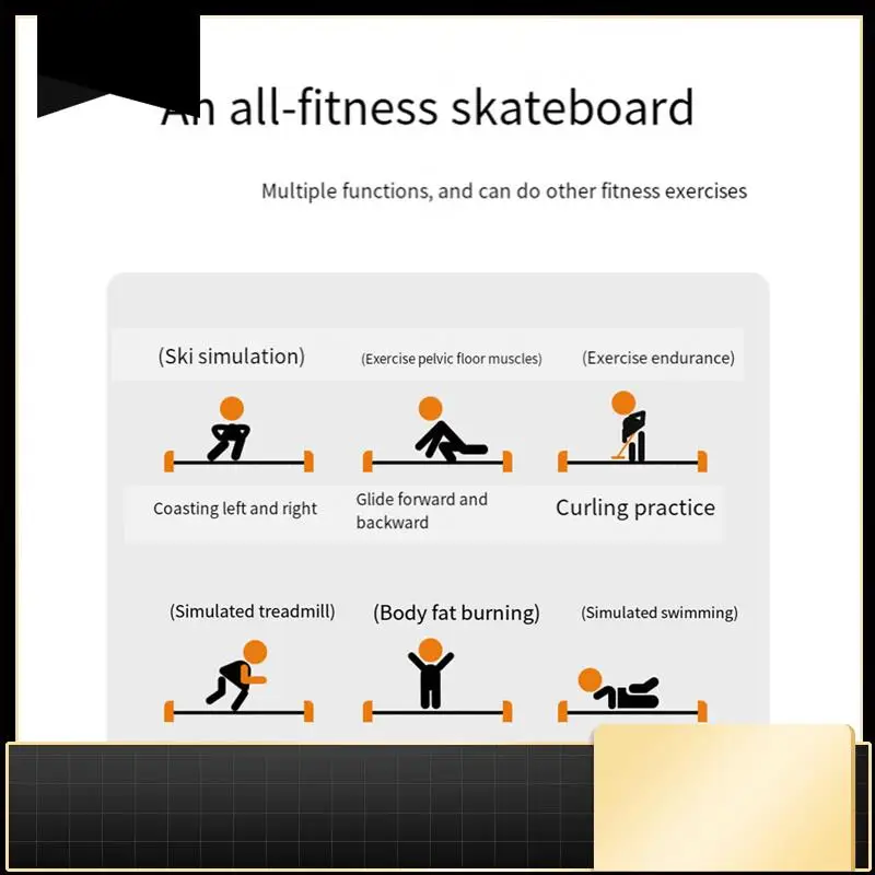 

Yoga Sliding Mat Sports Fitness Glide Plate Core Exercise Running Skating Leg Training Board Gym Equipment Durable Black 140Cm