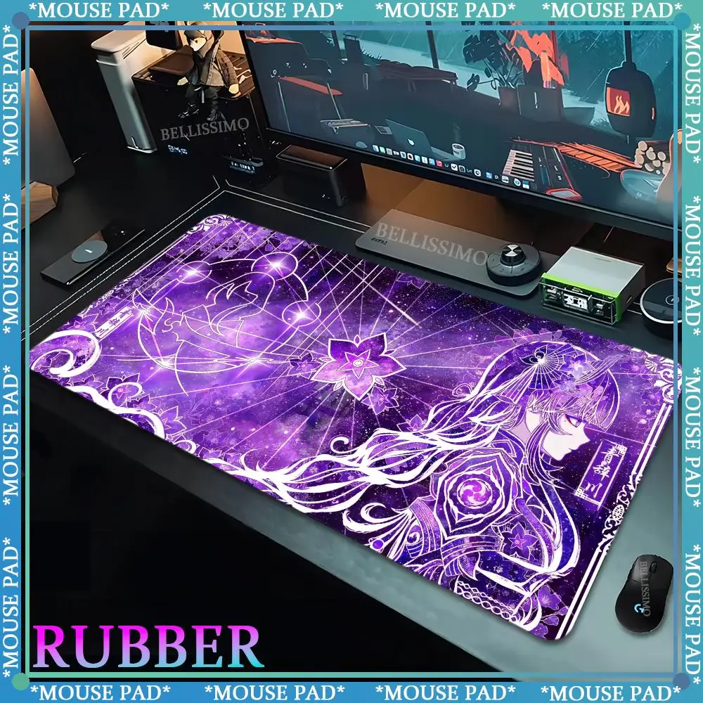 Anime Large MousePad G_Genshin Impact Gaming Laptop Gaming Keyboard Pad Computer Accessories Desk Pad Rubber Lock Edge Mouse Pad