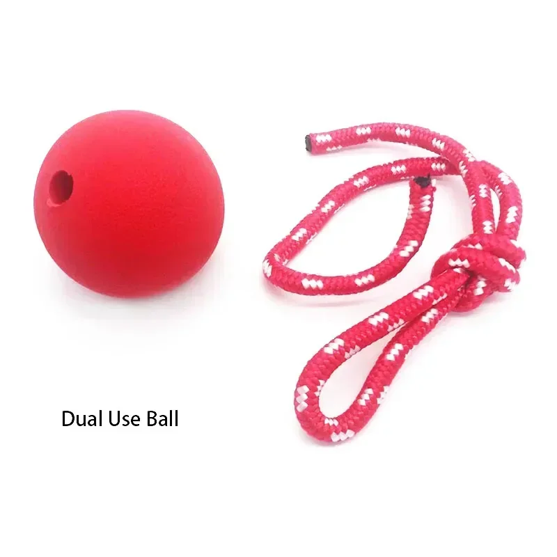 Dual Use Solid Rubber Dog Ball Toy Durable Dog Chew Toy For Outdoor Agility Training High Bounce Tough Dog with Rope