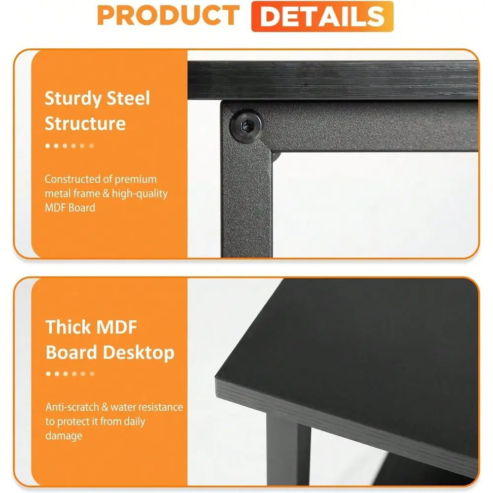 

Inch LShaped Computer Desk,Gaming Desk With Durable Metal Frame,Corner Desk With Reversible Storage Shelves For Home Office Gam